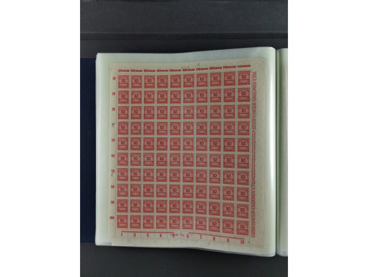 1923, Freimarken “Korbdeckelmuster”, 500´000 bis 50 Mrd. M., mehrheitlich postfrischer und etwas ungebrauchter Bestand von üb