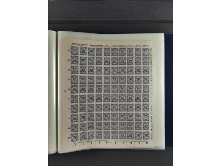 1923, Freimarken “Korbdeckelmuster”, 500´000 bis 50 Mrd. M., mehrheitlich postfrischer und etwas ungebrauchter Bestand von üb