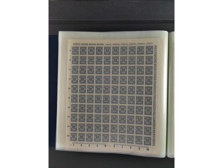 1923, Freimarken “Korbdeckelmuster”, 500´000 bis 50 Mrd. M., mehrheitlich postfrischer und etwas ungebrauchter Bestand von üb