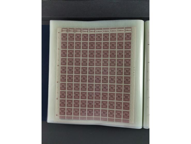 1923, Freimarken “Korbdeckelmuster”, 500´000 bis 50 Mrd. M., mehrheitlich postfrischer und etwas ungebrauchter Bestand von üb