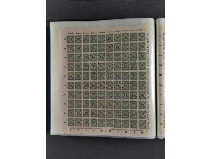 1923, Freimarken “Korbdeckelmuster”, 500´000 bis 50 Mrd. M., mehrheitlich postfrischer und etwas ungebrauchter Bestand von üb