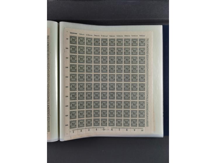 1923, Freimarken “Korbdeckelmuster”, 500´000 bis 50 Mrd. M., mehrheitlich postfrischer und etwas ungebrauchter Bestand von üb