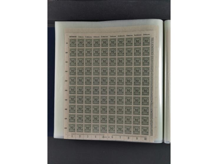 1923, Freimarken “Korbdeckelmuster”, 500´000 bis 50 Mrd. M., mehrheitlich postfrischer und etwas ungebrauchter Bestand von üb