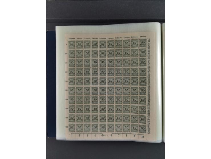 1923, Freimarken “Korbdeckelmuster”, 500´000 bis 50 Mrd. M., mehrheitlich postfrischer und etwas ungebrauchter Bestand von üb