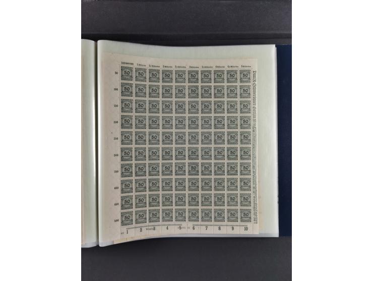 1923, Freimarken “Korbdeckelmuster”, 500´000 bis 50 Mrd. M., mehrheitlich postfrischer und etwas ungebrauchter Bestand von üb