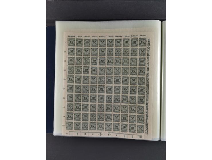 1923, Freimarken “Korbdeckelmuster”, 500´000 bis 50 Mrd. M., mehrheitlich postfrischer und etwas ungebrauchter Bestand von üb