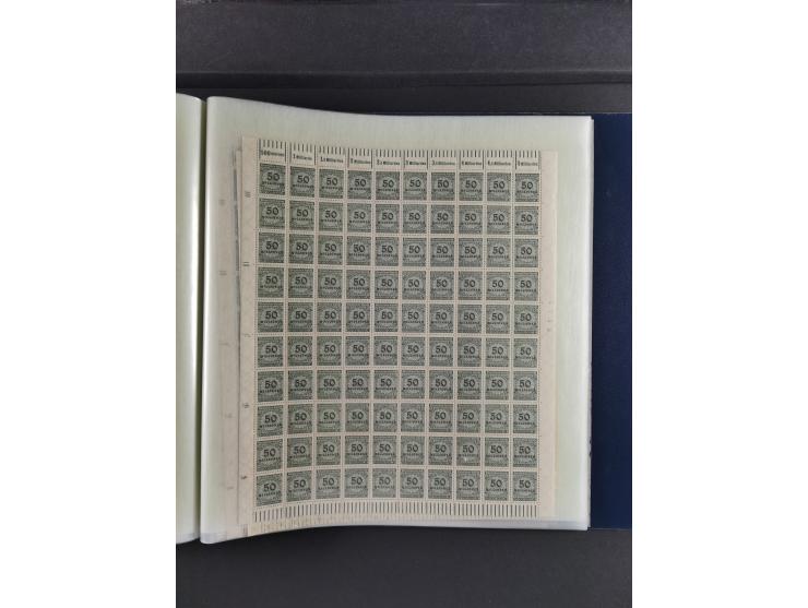 1923, Freimarken “Korbdeckelmuster”, 500´000 bis 50 Mrd. M., mehrheitlich postfrischer und etwas ungebrauchter Bestand von üb