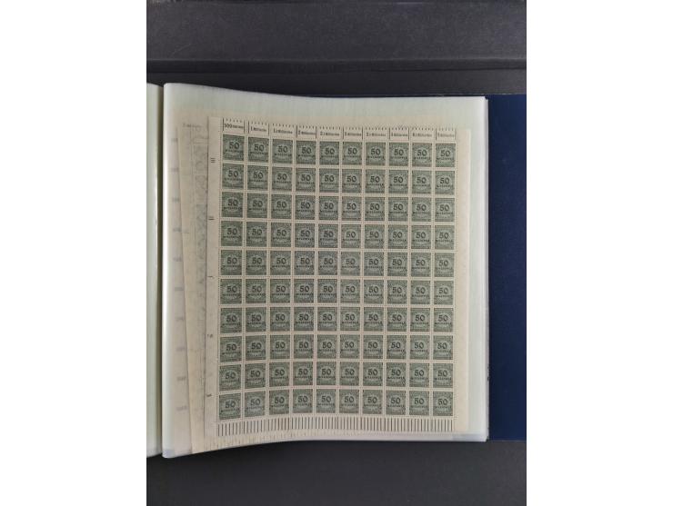 1923, Freimarken “Korbdeckelmuster”, 500´000 bis 50 Mrd. M., mehrheitlich postfrischer und etwas ungebrauchter Bestand von üb