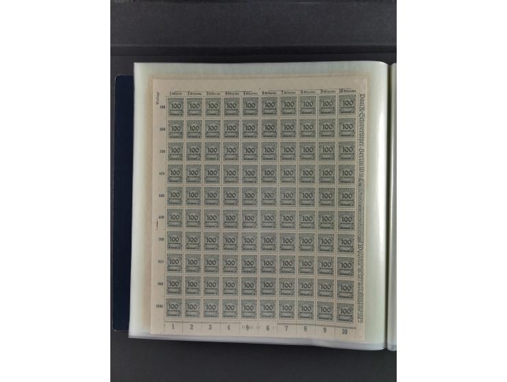 1923, Freimarken “Korbdeckelmuster”, 500´000 bis 50 Mrd. M., mehrheitlich postfrischer und etwas ungebrauchter Bestand von üb