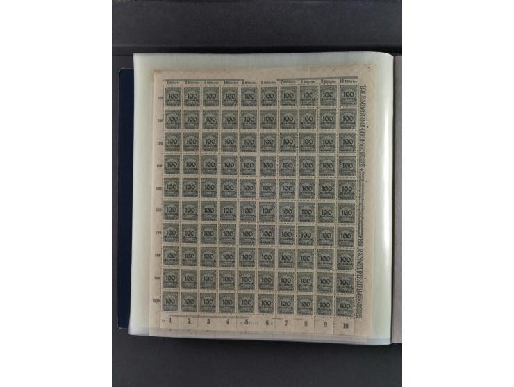 1923, Freimarken “Korbdeckelmuster”, 500´000 bis 50 Mrd. M., mehrheitlich postfrischer und etwas ungebrauchter Bestand von üb