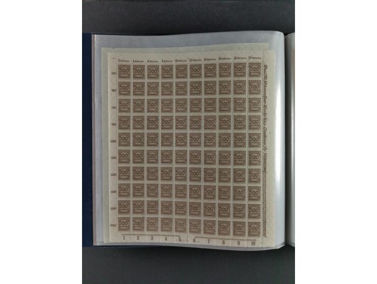 1923, Freimarken “Korbdeckelmuster”, 500´000 bis 50 Mrd. M., mehrheitlich postfrischer und etwas ungebrauchter Bestand von üb