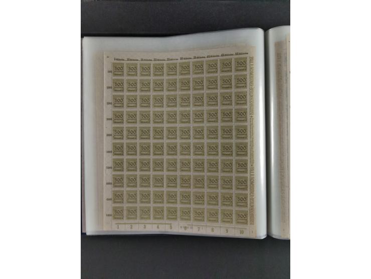 1923, Freimarken “Korbdeckelmuster”, 500´000 bis 50 Mrd. M., mehrheitlich postfrischer und etwas ungebrauchter Bestand von üb