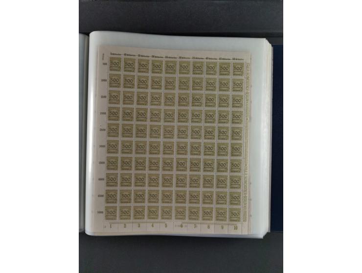 1923, Freimarken “Korbdeckelmuster”, 500´000 bis 50 Mrd. M., mehrheitlich postfrischer und etwas ungebrauchter Bestand von üb