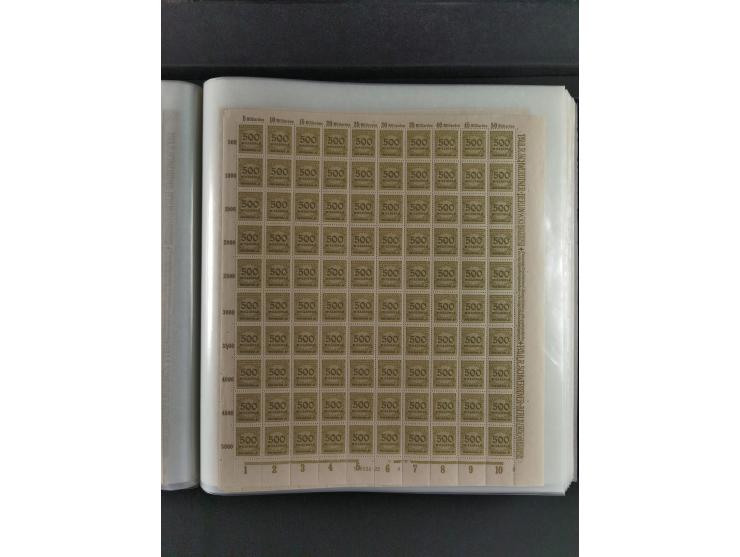 1923, Freimarken “Korbdeckelmuster”, 500´000 bis 50 Mrd. M., mehrheitlich postfrischer und etwas ungebrauchter Bestand von üb