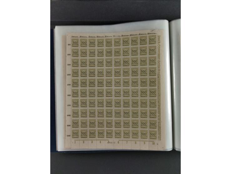 1923, Freimarken “Korbdeckelmuster”, 500´000 bis 50 Mrd. M., mehrheitlich postfrischer und etwas ungebrauchter Bestand von üb