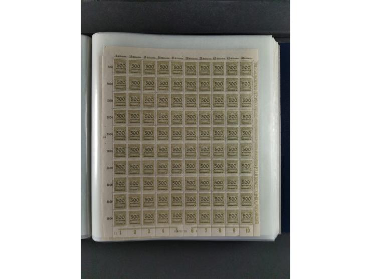 1923, Freimarken “Korbdeckelmuster”, 500´000 bis 50 Mrd. M., mehrheitlich postfrischer und etwas ungebrauchter Bestand von üb