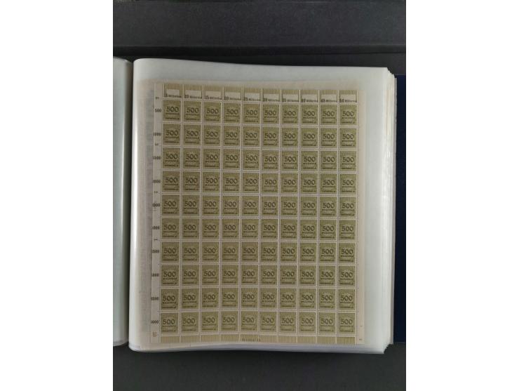 1923, Freimarken “Korbdeckelmuster”, 500´000 bis 50 Mrd. M., mehrheitlich postfrischer und etwas ungebrauchter Bestand von üb