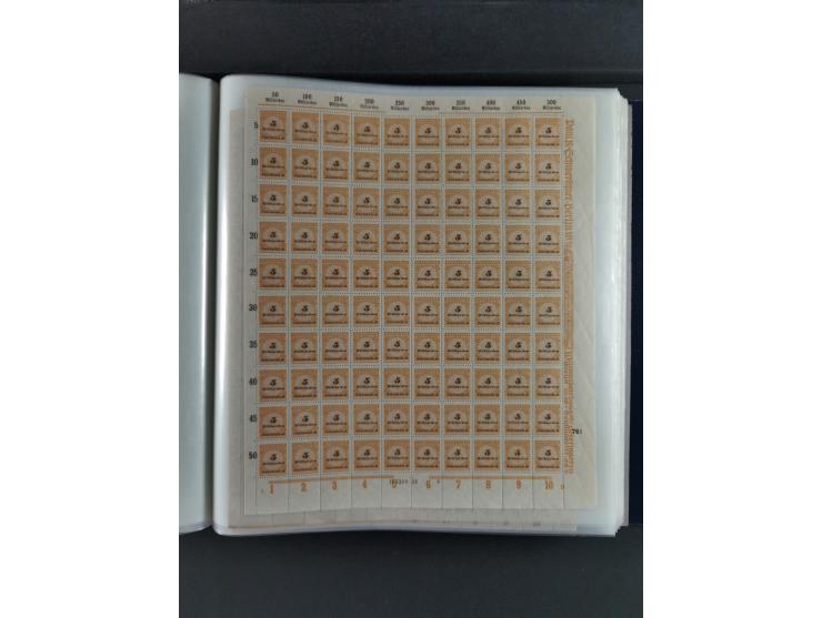 1923, Freimarken “Korbdeckelmuster”, 500´000 bis 50 Mrd. M., mehrheitlich postfrischer und etwas ungebrauchter Bestand von üb