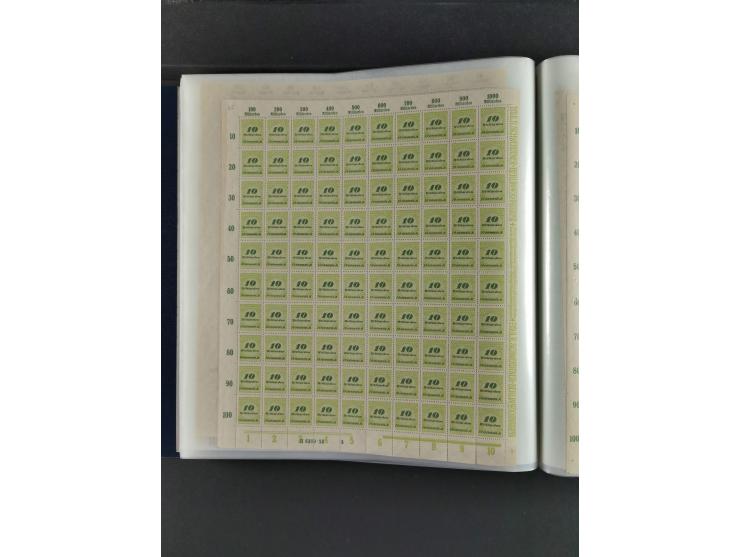 1923, Freimarken “Korbdeckelmuster”, 500´000 bis 50 Mrd. M., mehrheitlich postfrischer und etwas ungebrauchter Bestand von üb