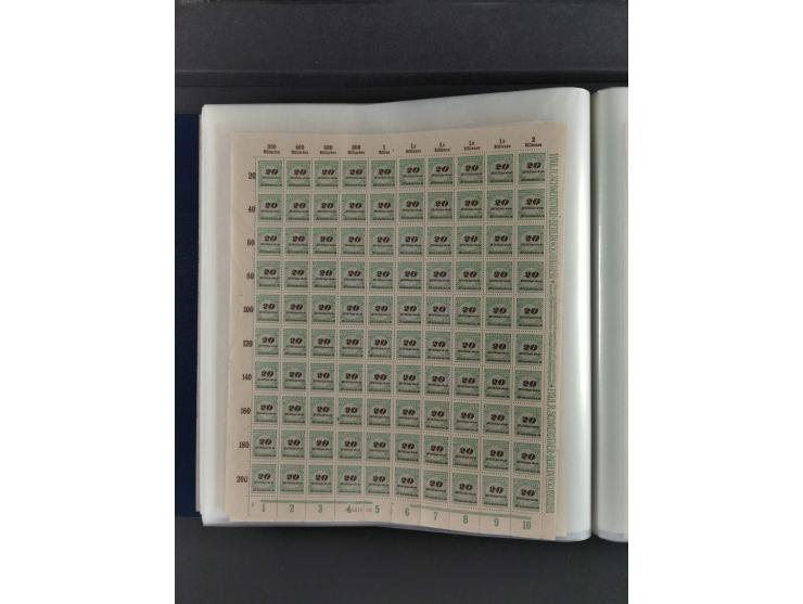 1923, Freimarken “Korbdeckelmuster”, 500´000 bis 50 Mrd. M., mehrheitlich postfrischer und etwas ungebrauchter Bestand von üb