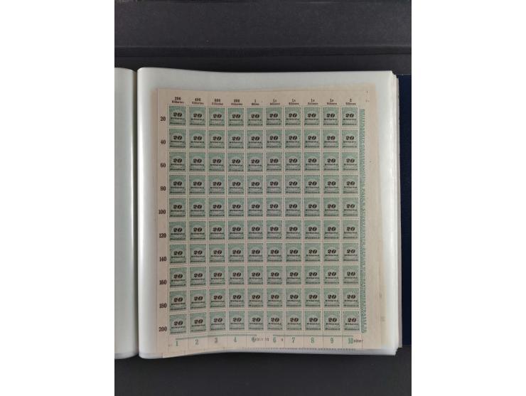 1923, Freimarken “Korbdeckelmuster”, 500´000 bis 50 Mrd. M., mehrheitlich postfrischer und etwas ungebrauchter Bestand von üb