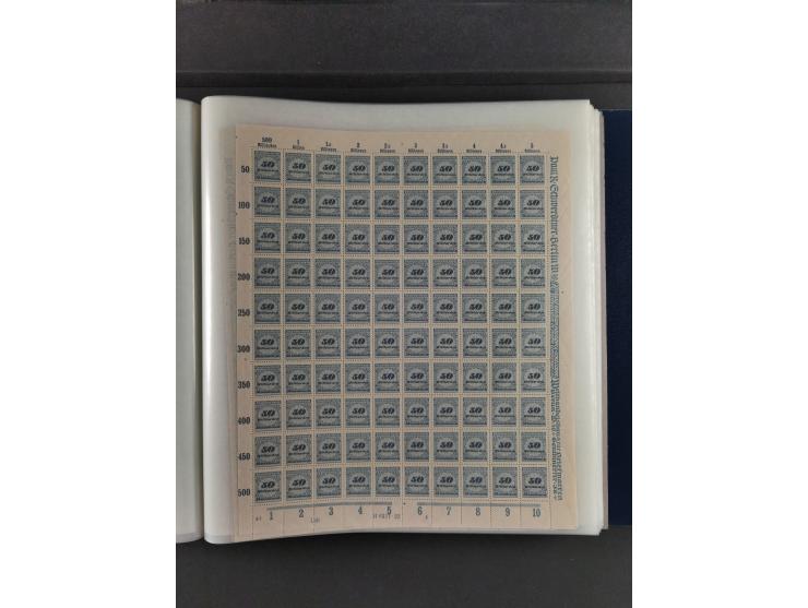 1923, Freimarken “Korbdeckelmuster”, 500´000 bis 50 Mrd. M., mehrheitlich postfrischer und etwas ungebrauchter Bestand von üb