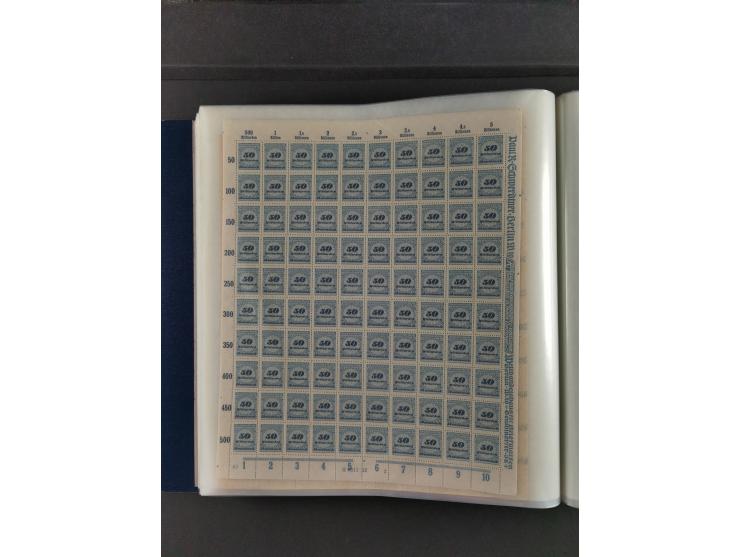 1923, Freimarken “Korbdeckelmuster”, 500´000 bis 50 Mrd. M., mehrheitlich postfrischer und etwas ungebrauchter Bestand von üb