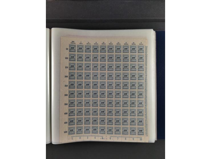1923, Freimarken “Korbdeckelmuster”, 500´000 bis 50 Mrd. M., mehrheitlich postfrischer und etwas ungebrauchter Bestand von üb