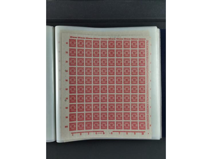 1923, Freimarken “Korbdeckelmuster”, 500´000 bis 50 Mrd. M., mehrheitlich postfrischer und etwas ungebrauchter Bestand von üb