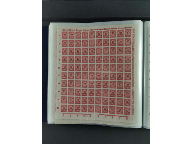 1923, Freimarken “Korbdeckelmuster”, 500´000 bis 50 Mrd. M., mehrheitlich postfrischer und etwas ungebrauchter Bestand von üb