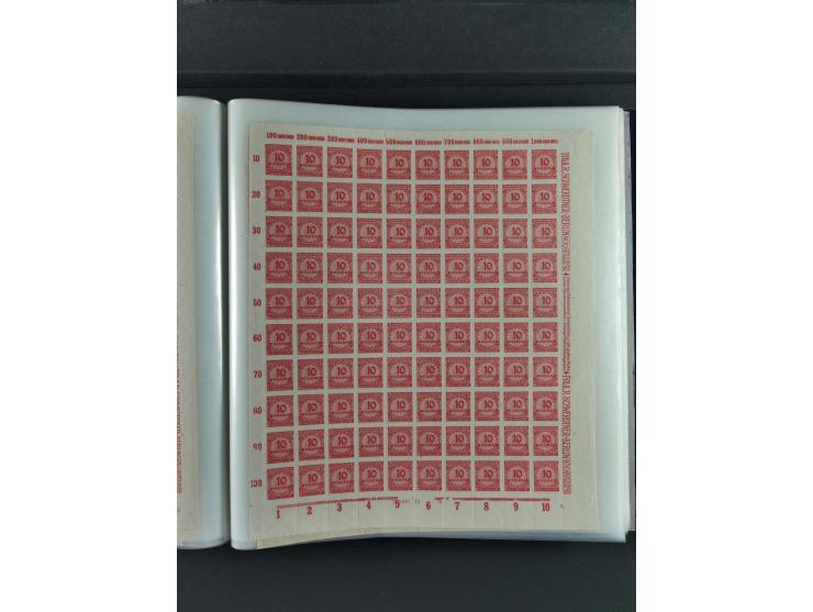 1923, Freimarken “Korbdeckelmuster”, 500´000 bis 50 Mrd. M., mehrheitlich postfrischer und etwas ungebrauchter Bestand von üb