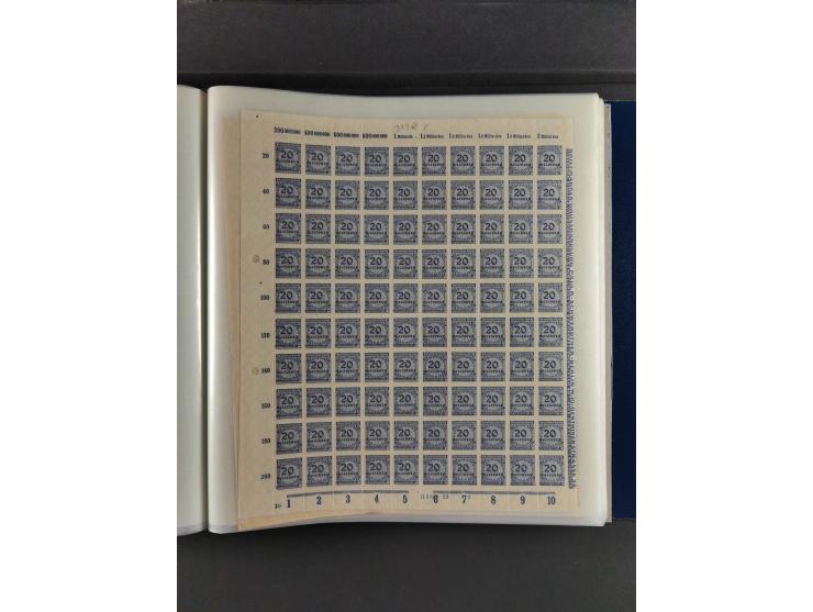 1923, Freimarken “Korbdeckelmuster”, 500´000 bis 50 Mrd. M., mehrheitlich postfrischer und etwas ungebrauchter Bestand von üb