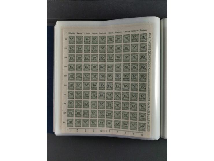 1923, Freimarken “Korbdeckelmuster”, 500´000 bis 50 Mrd. M., mehrheitlich postfrischer und etwas ungebrauchter Bestand von üb