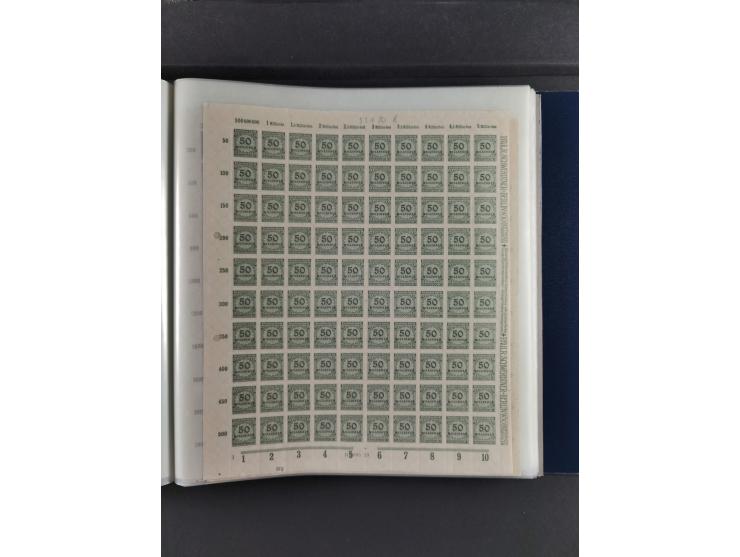 1923, Freimarken “Korbdeckelmuster”, 500´000 bis 50 Mrd. M., mehrheitlich postfrischer und etwas ungebrauchter Bestand von üb