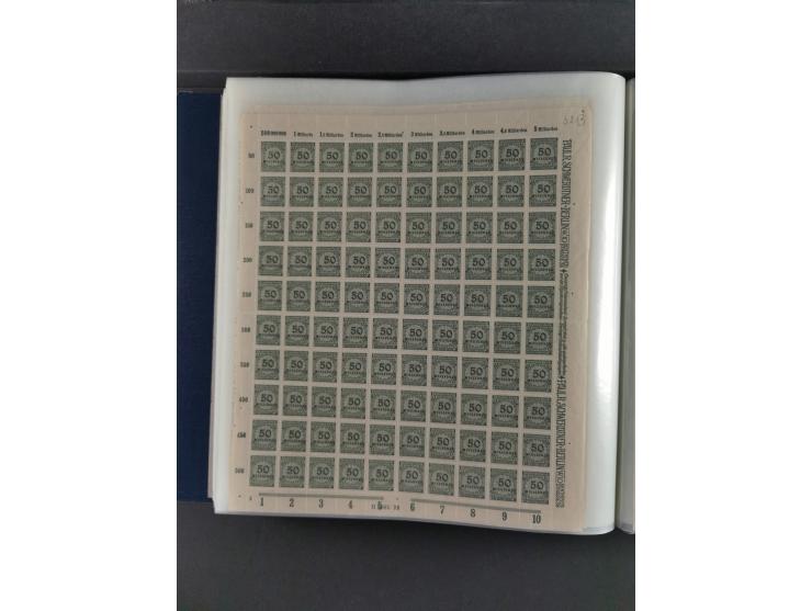 1923, Freimarken “Korbdeckelmuster”, 500´000 bis 50 Mrd. M., mehrheitlich postfrischer und etwas ungebrauchter Bestand von üb