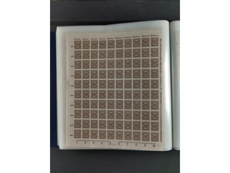 1923, Freimarken “Korbdeckelmuster”, 500´000 bis 50 Mrd. M., mehrheitlich postfrischer und etwas ungebrauchter Bestand von üb