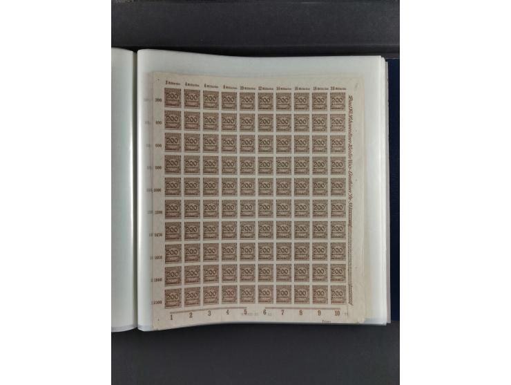 1923, Freimarken “Korbdeckelmuster”, 500´000 bis 50 Mrd. M., mehrheitlich postfrischer und etwas ungebrauchter Bestand von üb