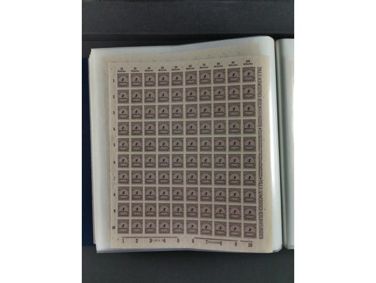 1923, Freimarken “Korbdeckelmuster”, 500´000 bis 50 Mrd. M., mehrheitlich postfrischer und etwas ungebrauchter Bestand von üb