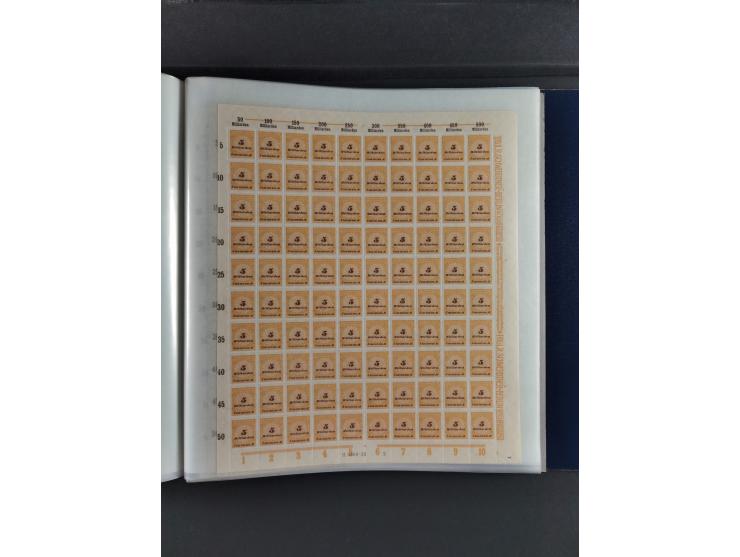 1923, Freimarken “Korbdeckelmuster”, 500´000 bis 50 Mrd. M., mehrheitlich postfrischer und etwas ungebrauchter Bestand von üb