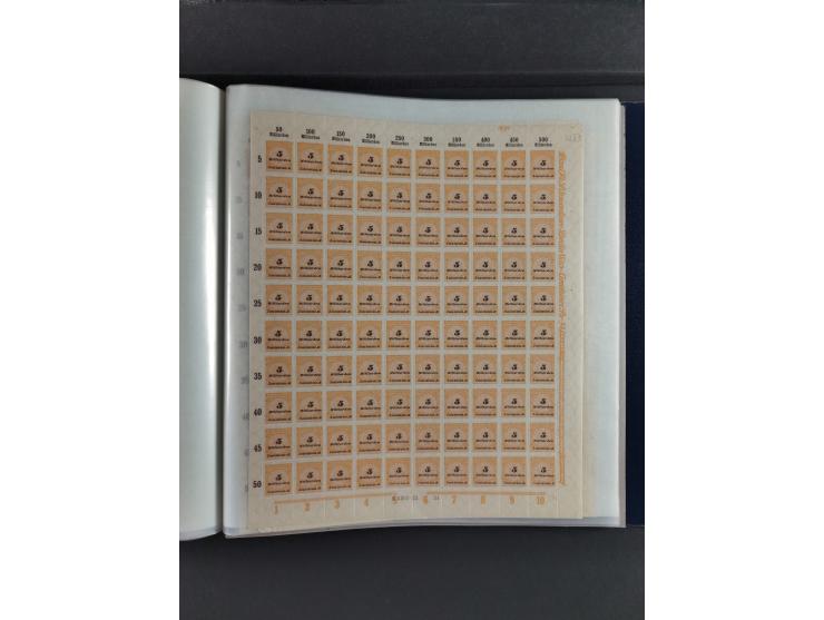 1923, Freimarken “Korbdeckelmuster”, 500´000 bis 50 Mrd. M., mehrheitlich postfrischer und etwas ungebrauchter Bestand von üb