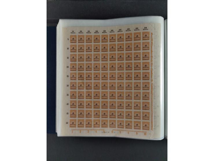 1923, Freimarken “Korbdeckelmuster”, 500´000 bis 50 Mrd. M., mehrheitlich postfrischer und etwas ungebrauchter Bestand von üb