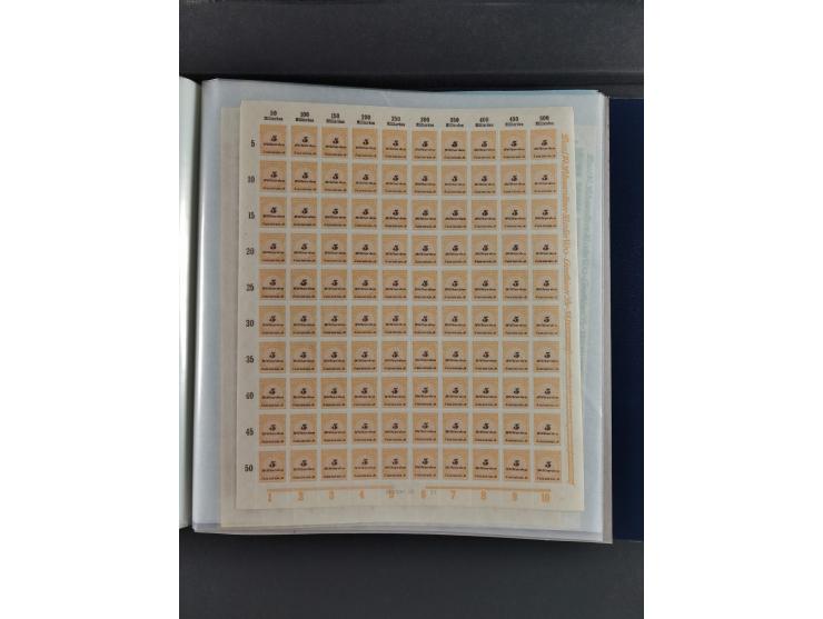 1923, Freimarken “Korbdeckelmuster”, 500´000 bis 50 Mrd. M., mehrheitlich postfrischer und etwas ungebrauchter Bestand von üb