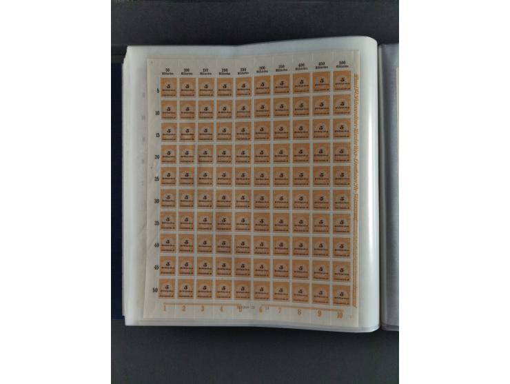 1923, Freimarken “Korbdeckelmuster”, 500´000 bis 50 Mrd. M., mehrheitlich postfrischer und etwas ungebrauchter Bestand von üb