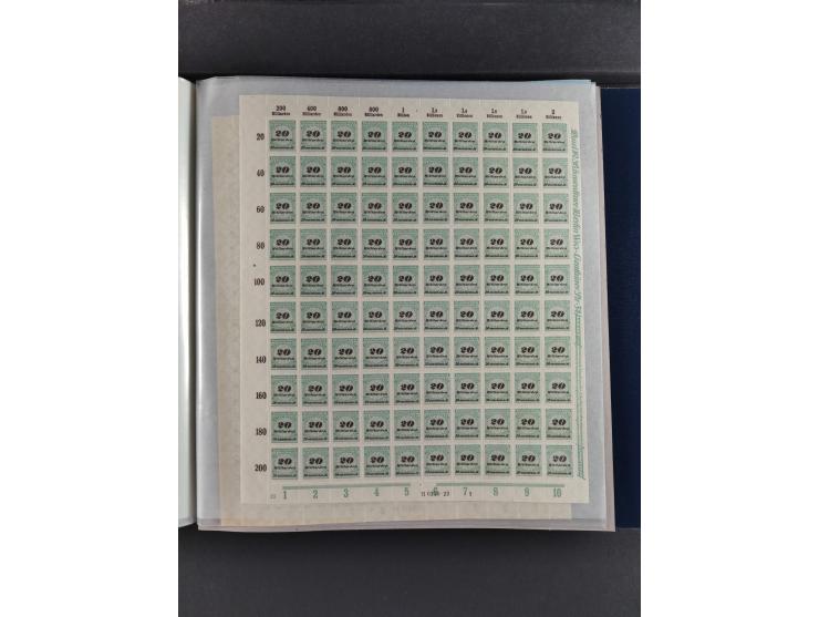 1923, Freimarken “Korbdeckelmuster”, 500´000 bis 50 Mrd. M., mehrheitlich postfrischer und etwas ungebrauchter Bestand von üb