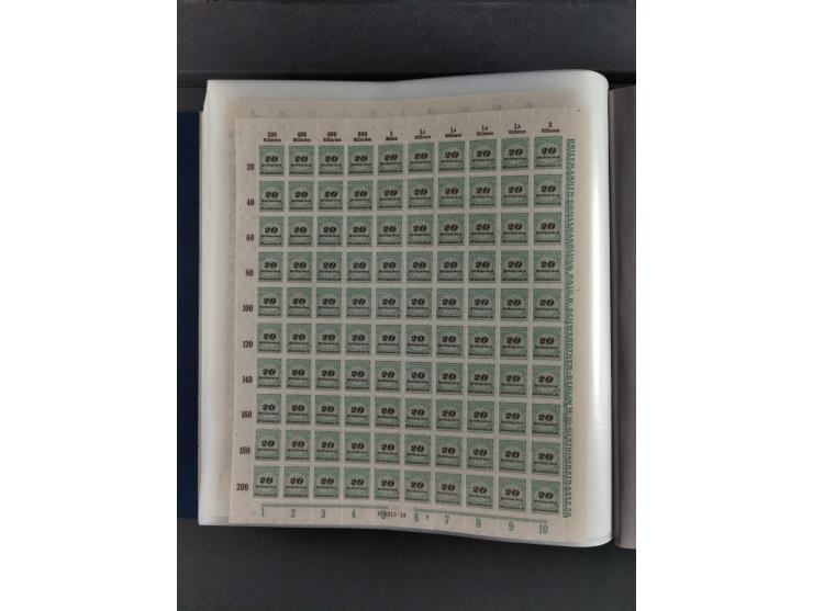 1923, Freimarken “Korbdeckelmuster”, 500´000 bis 50 Mrd. M., mehrheitlich postfrischer und etwas ungebrauchter Bestand von üb