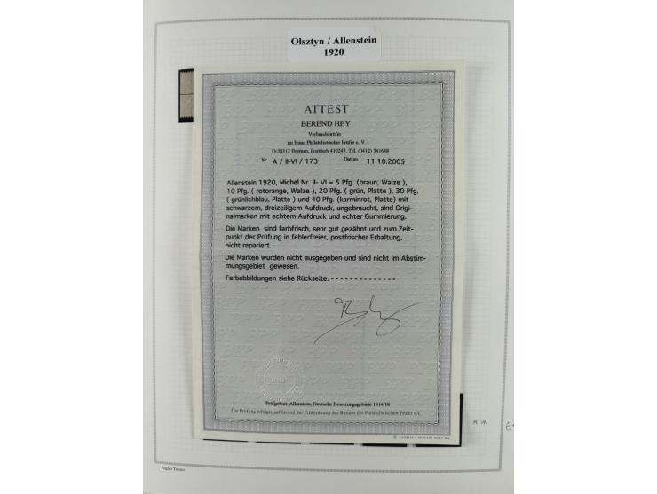 1914/45, postfrische/ungebrauchte und gestempelte Sammlung mit Briefen, inkl. Dienstmarken, bessern Marken u.a. Allenstein Mi