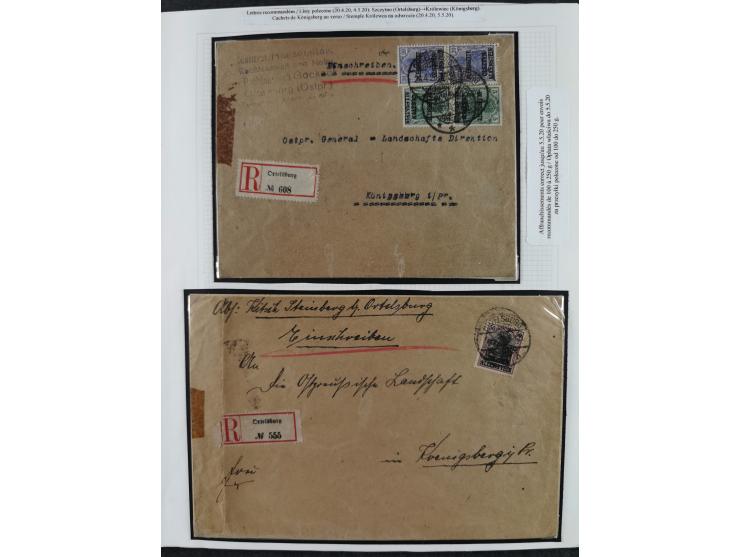 1914/45, postfrische/ungebrauchte und gestempelte Sammlung mit Briefen, inkl. Dienstmarken, bessern Marken u.a. Allenstein Mi