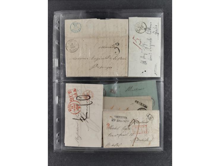 1796/1880, Lot von 39, häufig nach Frankreich adressierten, vorphilatelistischen und markenlosen Briefen. Dabei eine Vielzahl