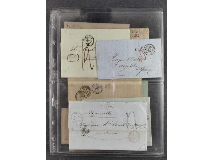1796/1880, Lot von 39, häufig nach Frankreich adressierten, vorphilatelistischen und markenlosen Briefen. Dabei eine Vielzahl