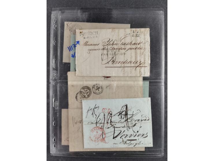 1796/1880, Lot von 39, häufig nach Frankreich adressierten, vorphilatelistischen und markenlosen Briefen. Dabei eine Vielzahl